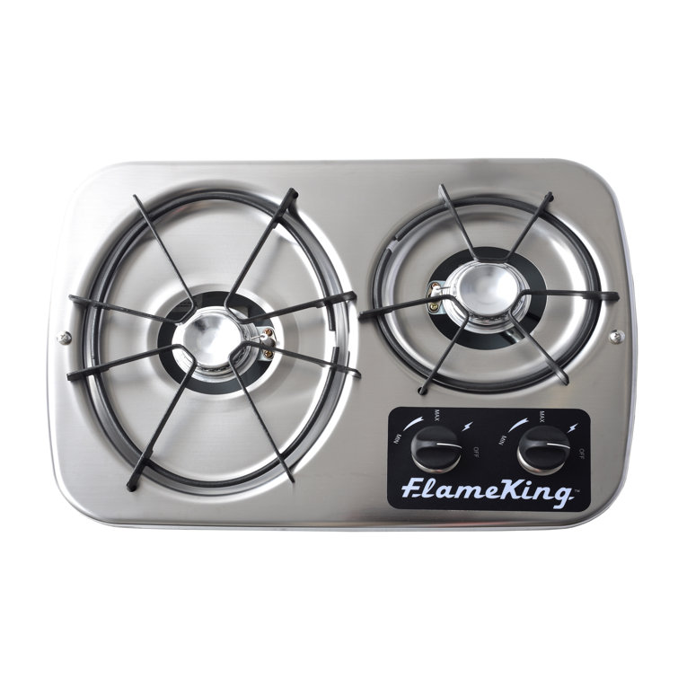 Flame King Gas Double Built-in RV Cooktop